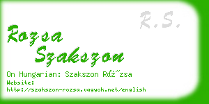 rozsa szakszon business card